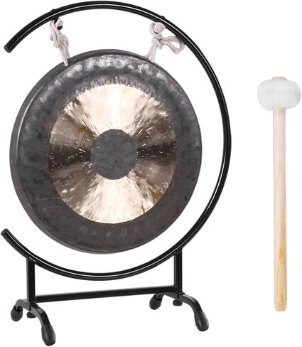 18in Mini Gong with Mallet Metal Gong Stand at The Seaside C-Stand Sound Healing Gongs for Therapys Yoga Various Small Spaces Long Sustain in Kuwait