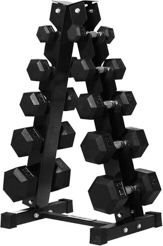 مجموعة دمبل سداسية مطاطية من RITFIT مع حامل، قلب من الحديد الزهر شديد التحمل 180-780 رطل، مقبض من الكروم المخرش، رف تخزين موفر للمساحة لتدريب القوة في صالة الألعاب الرياضية المنزلية in Kuwait