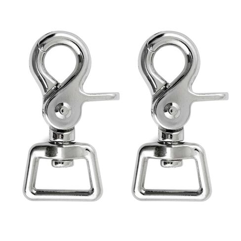 Jeffers Trigger Snap Scissor Snap Clip with Swivel Square Eye 2.5" – Nickel Plated Die Cast for Rope, Pet Leash, Harness, Keychain, DIY Crafts, Camping, Tools, Utility Use - 3/4" 2 Pack in Saudi Arabia