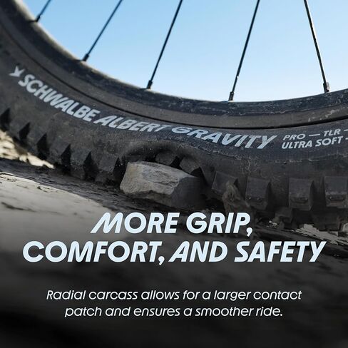 Schwalbe Albert Tyre - 29 × 2.50 ، بلا أنبوب ، طي ، أسود ، خط Evolution ، Trail Pro ، Addix Ultra Soft ، شعاعي ، E -50 in Kuwait