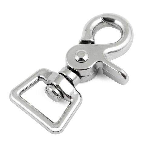 Jeffers Trigger Snap Scissor Snap Clip with Swivel Square Eye 2.5" – Nickel Plated Die Cast for Rope, Pet Leash, Harness, Keychain, DIY Crafts, Camping, Tools, Utility Use - 3/4" 2 Pack in Saudi Arabia