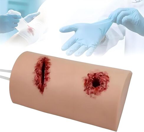 Wound Packing Trainer, Simulates Wound Kit, Realistic Appearance Design and Simulate Human Skin First Aid Training, Adjustable Wearable Design and Reusability, for Military First Aid, School in Kuwait