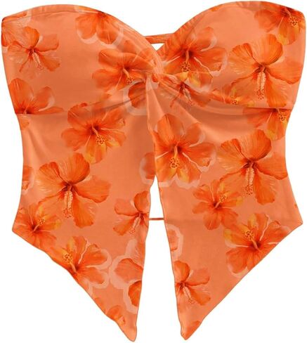 Milumia Women Floral Bandeau Tops Out Out Twisted Front Britlless Britlist Tubs in Saudi Arabia