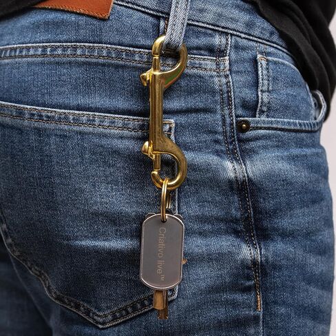 Solid Brass Diving Clips 4-Pack - Marine Grade Double-Ended Snap Hooks for Scuba Gear, Dog Leashes, Bags, Keychains - Heavy Duty Spring Loaded (2 Large 5" + 2 Small 3.5") in Kuwait