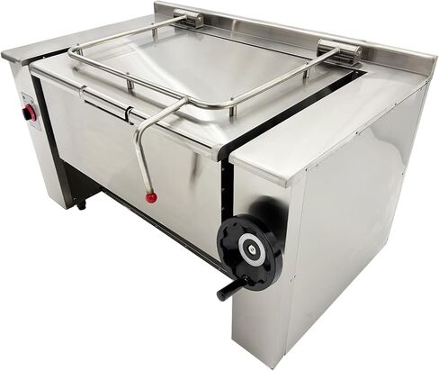 Commercial Electric Skillet 38.3gal Electric Tilting Braising Pan, 0-90° Tiltable Pot Design, 122-572°F Temp, Ideal for Stir-frying, Braising, Soup Boiling, and Simmering AC220V in Kuwait