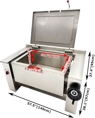 Commercial Electric Skillet 38.3gal Electric Tilting Braising Pan, 0-90° Tiltable Pot Design, 122-572°F Temp, Ideal for Stir-frying, Braising, Soup Boiling, and Simmering AC220V in Kuwait