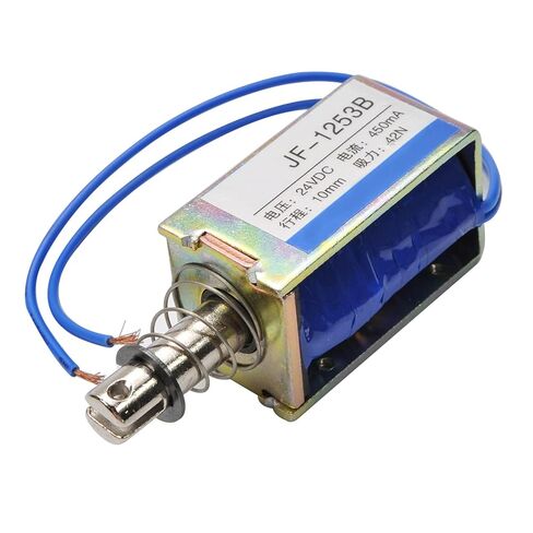 Fielect DC 24V 42N 10mm Stroke Push Pull Solenoid Electromagnet, 0.45A 10.8W, Open Frame Solenoid, Linear Motion, JF-1253B-24V in Saudi Arabia
