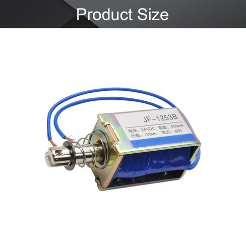 Fielect DC 24V 42N 10mm Stroke Push Pull Solenoid Electromagnet, 0.45A 10.8W, Open Frame Solenoid, Linear Motion, JF-1253B-24V in Saudi Arabia