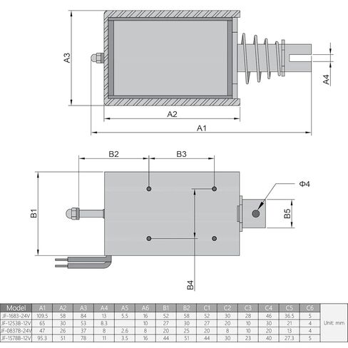 Fielect DC 24V 42N 10mm Stroke Push Pull Solenoid Electromagnet, 0.45A 10.8W, Open Frame Solenoid, Linear Motion, JF-1253B-24V in Saudi Arabia