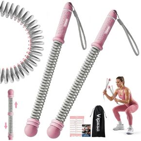 Portable Ropeless Battle Rope Set, Adjustable Resistance, Weighted Cordless, Heavy-Duty Steel Springs, Non-Slip Handles, Low-Noise HIIT for Small Spaces Home/Apartment, Workout Poster Included in Kuwait