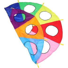 مظلة قوس قزح من بيسبورتبل للأولاد والبنات، 9 فتحات، لعبة تعاونية، مظلة نشاط تدريب حسي خارجي للأطفال الصغار ومرحلة ما قبل المدرسة in Kuwait