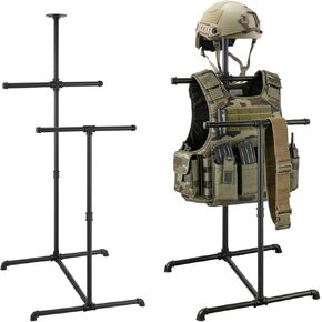 Body Armor Stand - Heavy Duty Steel Tactical Gear Stand for Tactical Vest Helmet Belt Display and Storage, Tactical Vest Hanger for Police and Duty Gear Rack (19" x 14" x 41") in Saudi Arabia