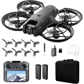 Drone with Camera for Adult Beginners, Brushless Motor, One Key Take Off/Land, Optical Flow Positioning Gesture Photo Video RC Quadcopter with Body Light 2 Battery V666 Drones Gift for Adults Beginner in Saudi Arabia