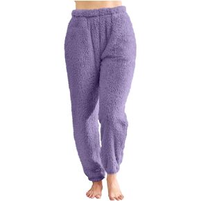 المرأة غامض بنطلون طويل وواسع مرونة عالية الخصر مريح دافئ لينة بيجامة بانت خريف شتاء فضفاض صالح بلون قيعان in Kuwait