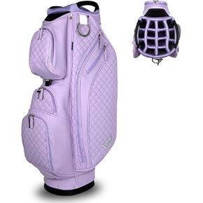 Luxury Womens Golf Bag, PU Leather Golf Cart Bag with Dual Handles for Women/Ladies, 14-Way Full-Length Top Dividers, Large Putter Well, Ultra Lightweight, Large Pockets for Accessories in Saudi Arabia