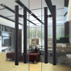 2 Pack Industrial Pipe Door Pull Handle, Black Rustic Industrial Grab Bar, Stainless Steel Door Handle H-Shape, for Home/Shop/Garage/Office (Size : 800 * 600mm) (Black 800 * 500mm) in Kuwait