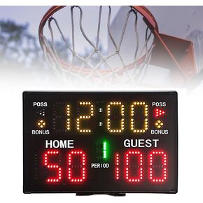 Basketball Digital Scoreboard, Wall-Mounted Professional Score Clock with Remote, Buzzer and Five Adjustable Brightness Levels, for Table Tennis, Volleyball, Football, Te in Kuwait