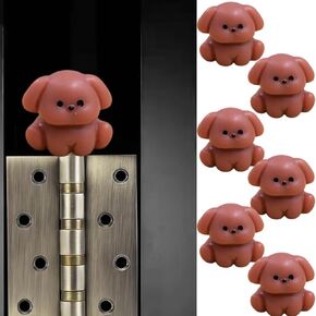 Hinge Heads Decorative Topper Set 6PCS, Home Decoration,Magnetic Hinge Head Toppers Door Hinge, Cute Mini Creative Dark Brown Drooping Ear Puppy Resin Ornament in Kuwait