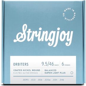 Stringjoy Orbiters 10-52 أوتار جيتار كهربائي مطلية بالضوء الثقيل - أوتار جيتار كهربائي مطلية بالنيكل - طويلة الأمد ومتوازنة لقدرة اللعب والنغمة الاستثنائية، مجموعة من 6 أوتار، عبوتان in Kuwait