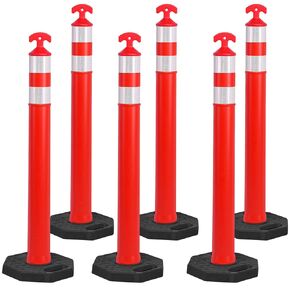 OrangeStar 6 عبوات من مخاريط تحديد حركة المرور مقاس 36 بوصة مع قاعدة مطاطية شديدة التحمل، ومخاريط أمان برتقالية للطرق، ومواقف السيارات، والمستودعات، وسلامة منطقة البناء in Kuwait