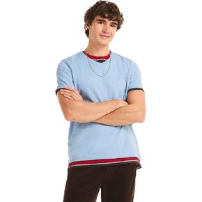 NAUTICA Men's J-Class Logo Solid V-Neck T Shirt, Zinfandel, XXL in Saudi Arabia