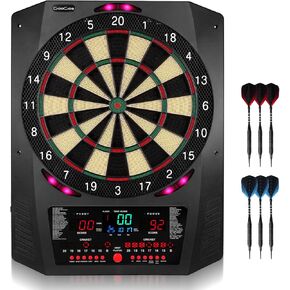 Electronic Dartboard, Electric Soft Tip Dart Boards for Adults with Heckler and Lights Effects, Digital Dart Boards with 6 Darts, 100 Soft Tips in Saudi Arabia