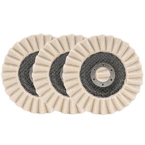 3 Pack 5 Inch Wool Felt Polishing Wheel Discs,Buffing Wheel Type 27 Flap Disc for Aluminum, Metal, Stainless Steel, Jewelry, Chrome，Angle Grinder Attachment in Saudi Arabia