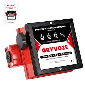 1 Inch Mechanical Fuel Flow Meter, 5–32 GPM Positive Displacement Fuel Pump Meter for Diesel, Gasoline & Oil, Industrial Grade, Gallon Totalizer Counter in Kuwait