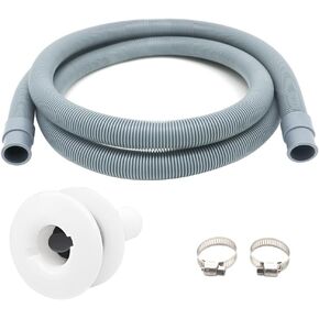 خرطوم مضخة آسن البحرية 3/4 بوصة مجموعة السباكة، 5 أقدام طويلة، أبيض مستقيم من خلال هال سكوبر صمام الزعنفة in Kuwait