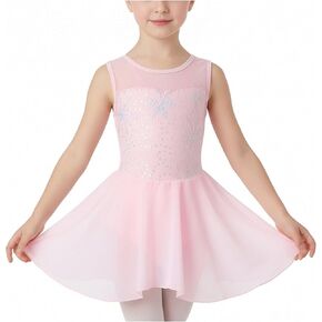 KARETT Toddler Girl Sequin Snow Ballet Dress Ballerina Outfit with Snap Sleeveless Dance Leotard for Party in Kuwait