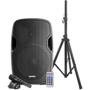 Gemini as Series AS-15BLU-PK Bluetooth Portable Party Speakers Bundle, 15" 2000W Active PA Loudspeaker, Heavy Duty Speaker Stand, Remote, Microphone in Kuwait