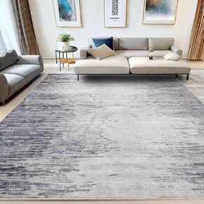 Calore Area Rugs Abstract Rug Modern Soft Living Room Carpet Large Washable Shaggy Rugs for Living Room Bedroom Dining Room Indoor Home Decor Carpet (Abstract Grey/Blue, 6.5 ft x 8.2 ft) in Saudi Arabia
