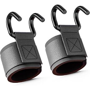 خطافات رفع الأثقال لرفع الأثقال (زوج)، أشرطة دعم معصم مضادة للانزلاق بسعة 660 رطل للرجال والنساء، لفافات معصم رياضية للسحب واللياقة البدنية وتدريبات القوة وتمارين كمال الأجسام in Kuwait