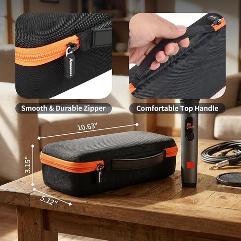 Wireless Microphone Case for JBL/for JBL PartyBox Two Microphone, Dual Mic Bag with Divider, 2 Foam Windscreens, Holds Receiver & AA Batteries for Karaoke/Singing/Parties (Box Only) in Kuwait