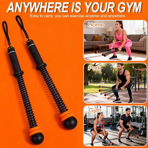 Portable Ropeless Battle Ropes - Adjustable Weights Cordless Battle Ropes for Home Gym with Training Poster & Storage Bag - Workout Exercise Battle Rope for Low-Impact Workout, HIIT & Cardio - Black in Saudi Arabia