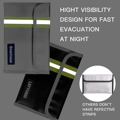 2-Pack Fireproof Bag for Documents & Money | 8x5" Waterproof & Fire Resistant Safe Pouch with Silicone Coating for Valuables in Saudi Arabia