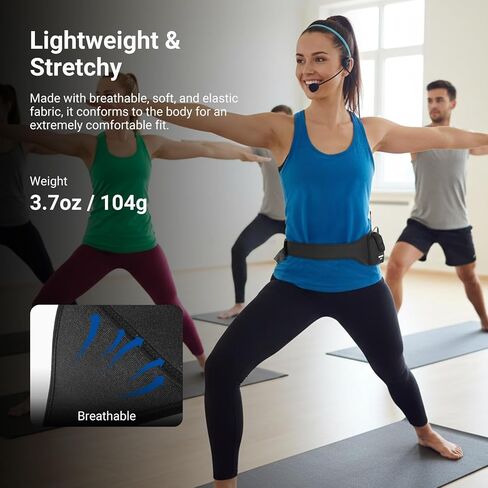 NEEWER Adjustable Mic Belt, Microphone Box Holder Carrier Pocket Pouch Bag with Flip Cover & Hook and Loop Fastener for Fitness Instructors, Theater Artists, Lecturers, Speakers, etc., PB050 in Kuwait