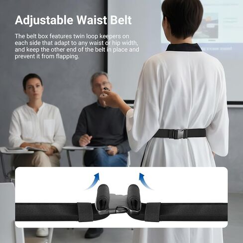 NEEWER Adjustable Mic Belt, Microphone Box Holder Carrier Pocket Pouch Bag with Flip Cover & Hook and Loop Fastener for Fitness Instructors, Theater Artists, Lecturers, Speakers, etc., PB050 in Kuwait