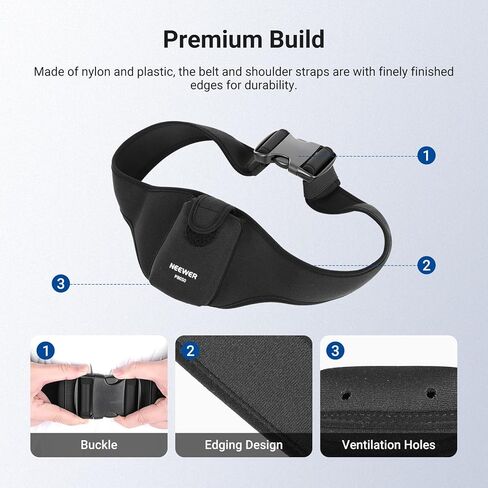 NEEWER Adjustable Mic Belt, Microphone Box Holder Carrier Pocket Pouch Bag with Flip Cover & Hook and Loop Fastener for Fitness Instructors, Theater Artists, Lecturers, Speakers, etc., PB050 in Kuwait