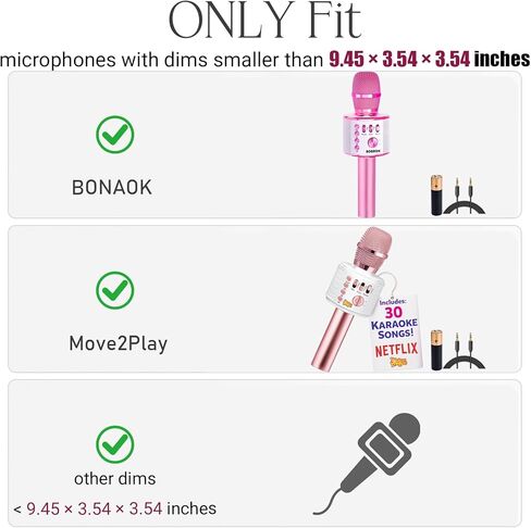 حافظة ميكروفون كاريوكي لـ BONAOK for Move2Play، حقيبة تخزين صلبة محمولة للسفر (الجراب فقط) in Saudi Arabia