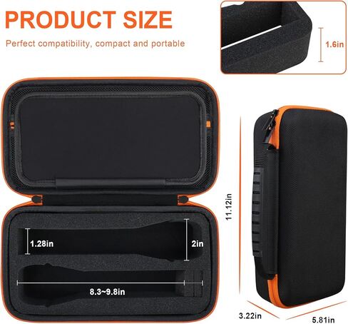 Canboc Microphone Case for JBL Wireless Two Microphone System/JBL PartyBox Wireless Mic with Dual-Channel Receiver, Mesh Pocket fit Receiver, Batteries, Cable and Adapter, Black (Case Only) in Saudi Arabia