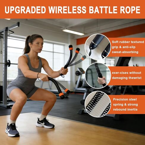 Battle Ropes, for Home Gym, Weighted Cordless Battle Rope, Portable Workout Ropes, Suitable for Low-Impact Cardio Training, Cardio & Muscle Training, Home Gym Equipment for Men & Women in Saudi Arabia