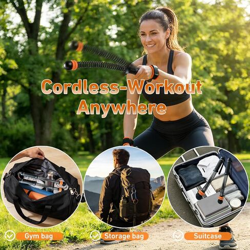 Weighted Ropeless Battle Ropes, Adjustable Cordless Resistance Training Rope, Portable Home Gym Fitness Equipment for HIIT, Cardio & Strength Training, Low Noise Workout for Men and Women in Kuwait