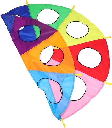 مظلة قوس قزح من بيسبورتبل للأولاد والبنات، 9 فتحات، لعبة تعاونية، مظلة نشاط تدريب حسي خارجي للأطفال الصغار ومرحلة ما قبل المدرسة in Kuwait