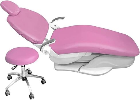 4Pcs/Set Dental Chair Covers, Headrest Backrest Protector, Dental Protective Full PU Leather Unit Dental Chair Seat Cover Elastic Waterproof Protective Case Protector Dentist Equipment(Color:Gray) in Kuwait