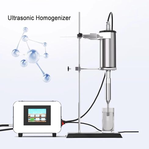 Ultrasonic Homogenizer, Processor Cell Disruptor Mixer with Titanium Probe - Diameter 8 Mm, Bracket, Processing Capacity 2000mL, Laboratory Emulsifying Stirring Machine. in Kuwait