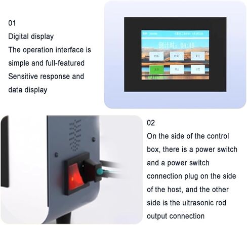 Ultrasonic Homogenizer, Processor Cell Disruptor Mixer with Titanium Probe - Diameter 8 Mm, Bracket, Processing Capacity 2000mL, Laboratory Emulsifying Stirring Machine. in Kuwait