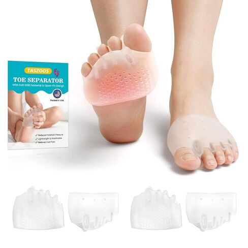 Metatarsal Pads & Toe Separators for Women & Men - Gel Ball of Foot Cushion, 4Pcs Toe Spacers for Pain Relief, Metatarsalgia, Morton’s Neuroma, Long Hours of Standing or Walking in Kuwait