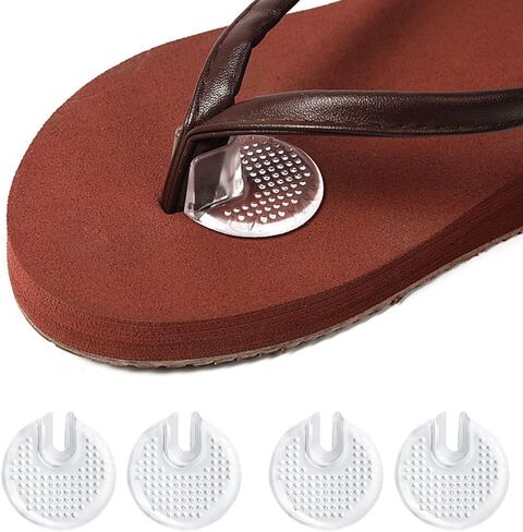 FUNHOKO 2 أزواج من واقيات أصابع الصندل المصنوعة من السيليكون، وسائد واقية من جل إصبع القدم، وسائد مضادة للانزلاق ومنع الألم بين أصابع القدم للصنادل الشفافة (4) in Kuwait