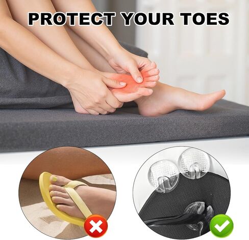 FUNHOKO 2 أزواج من واقيات أصابع الصندل المصنوعة من السيليكون، وسائد واقية من جل إصبع القدم، وسائد مضادة للانزلاق ومنع الألم بين أصابع القدم للصنادل الشفافة (4) in Kuwait